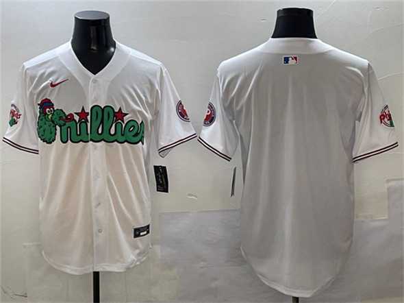 Mens Philadelphia Phillies Blank White Phanatic Limited Stitched Jersey->philadelphia phillies->MLB Jersey